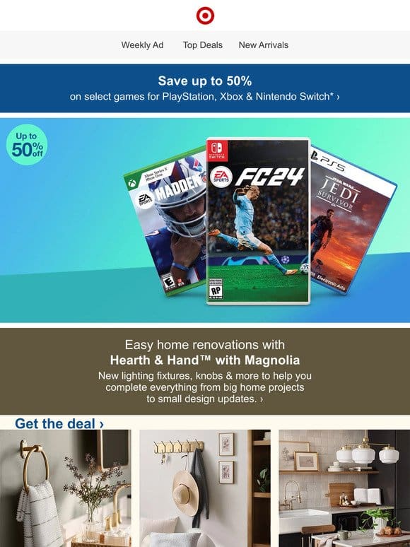 Save up to 50% on select video games for all consoles.