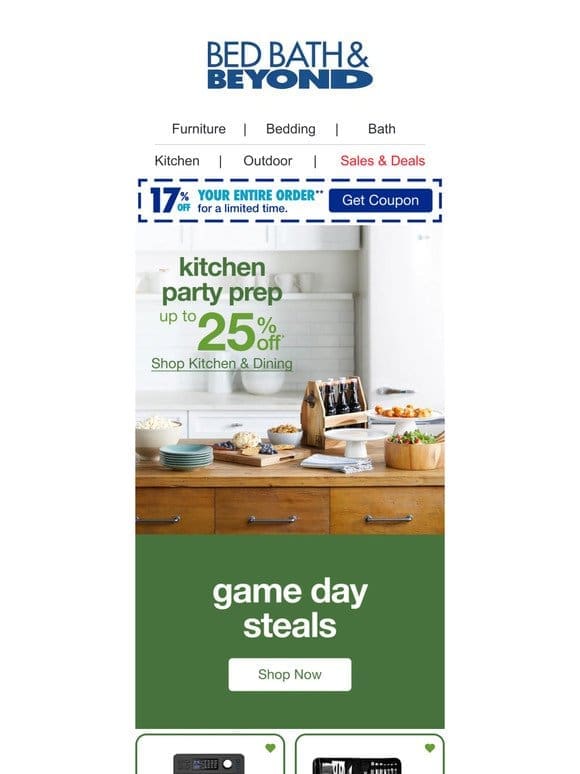 Score up to 25% Off Kitchen Essentials for Game Day