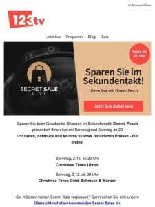 Secret Sale Geschenke: Sa + So ab 20 Uhr