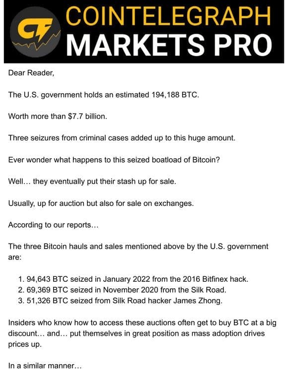 [Shocking] How much BTC the US Gov’t owns