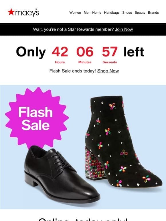 Shoe Flash Sale   50-70% off ends tonight!