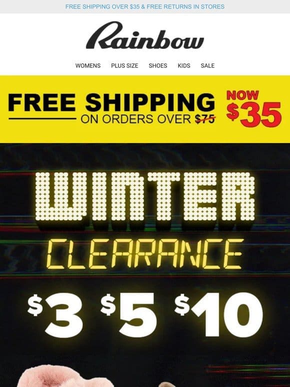 Shoo away boring SHOES from $3!   WINTER CLEARANCE