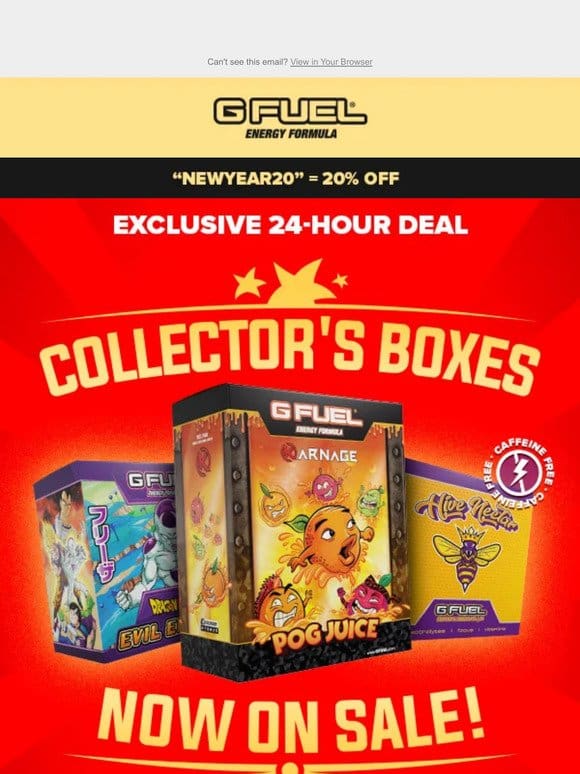 Shop Collector’s Boxes: G FUEL’s After-Christmas Boxing Day Sale!