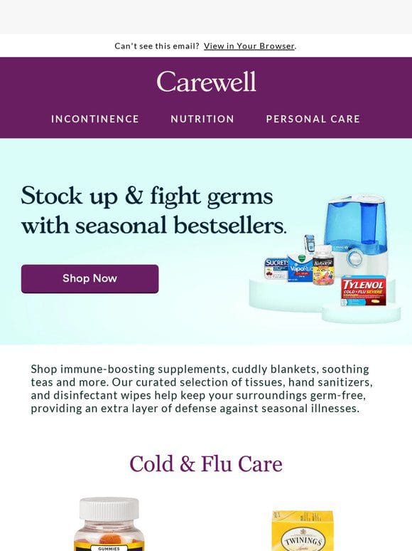 Shop Winter Essentials For Cold & Flu Season