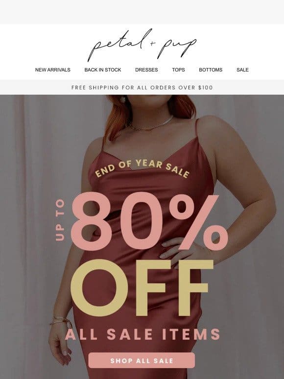 Shop up to 80% off ALL SALE ITEMS