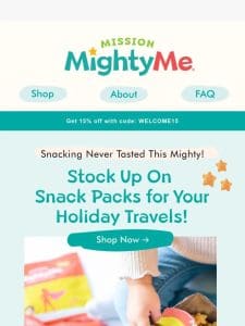 Snack Packs for your tiny holiday travelers ✈️
