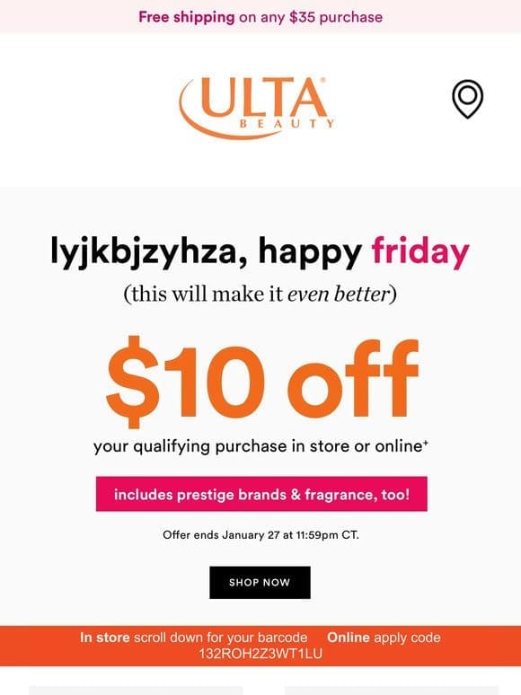 So good   $10 OFF including prestige & fragrance