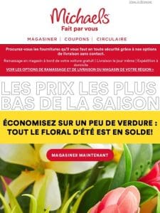 Solde des Prix les plus bas de la saison : obtenez 60 % de rabais sur TOUT le floral d’été et plus encore!