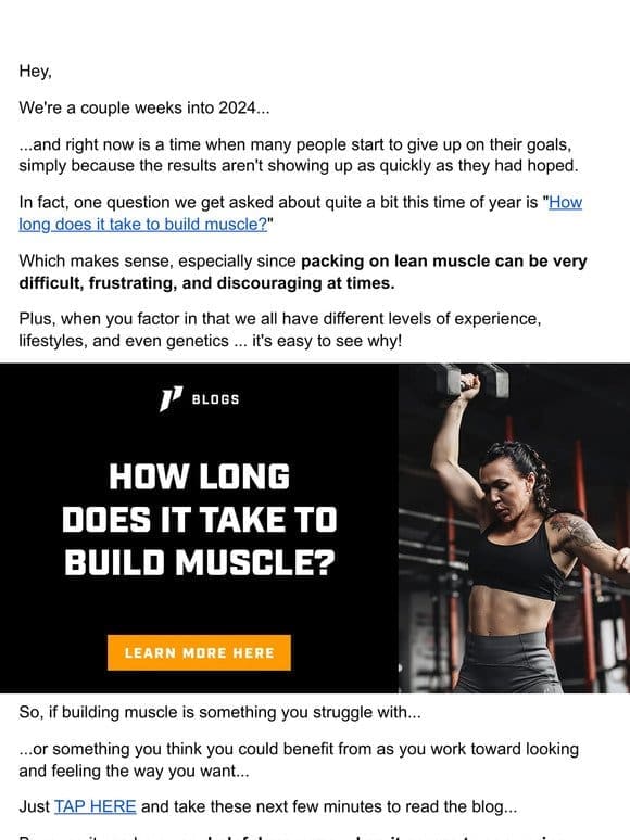 So， how long does building muscle take?