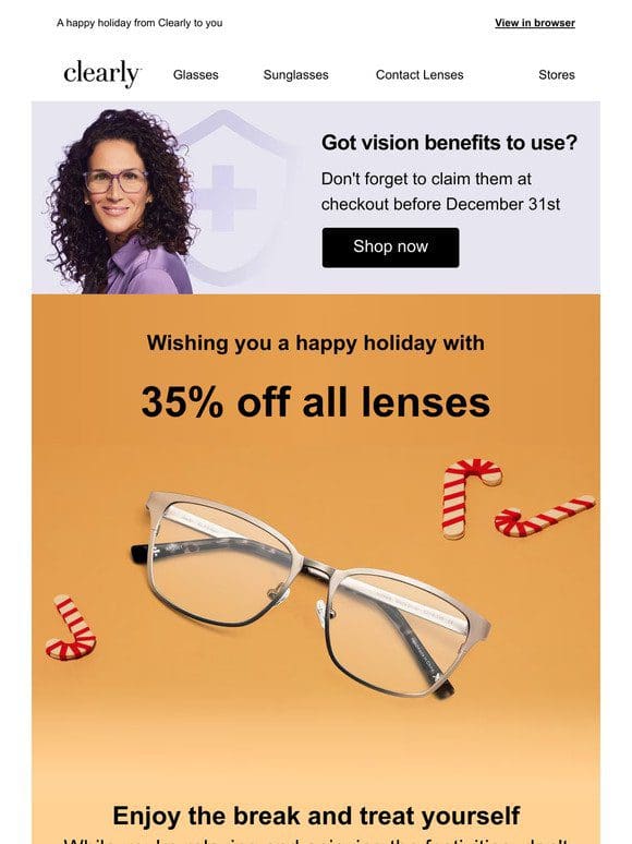 Special festive treat: 35% off lenses