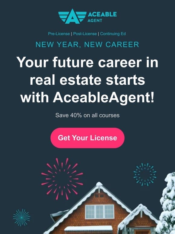 Start 2024 with a bang– save 40% on your new career!