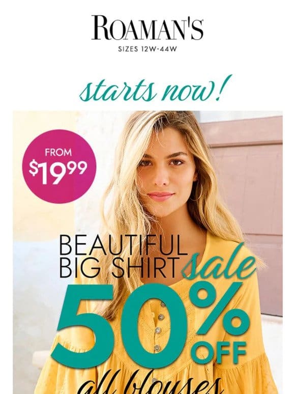 Start your savings: 50% off blouses!