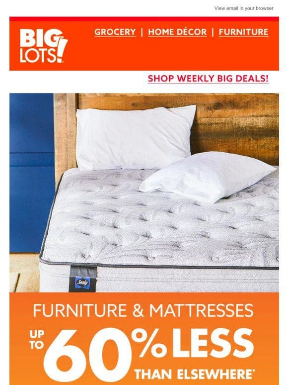 Start your year with BIG bargains on furniture & mattresses!