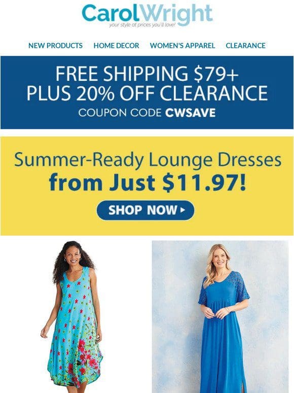 Summer-Ready Lounge Dresses from Just $11.97!