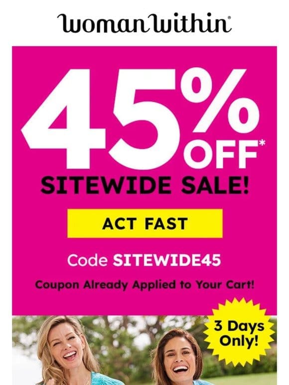 THE SITEWIDE SALE STARTS NOW