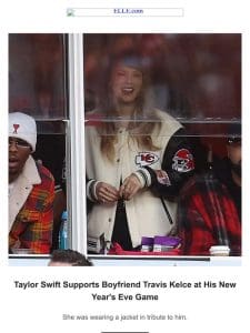 Taylor Swift Supports Boyfriend Travis Kelce at His New Year’s Eve Game