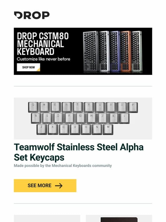 Teamwolf Stainless Steel Alpha Set Keycaps， Mitchell Acoustics uStream Go-Anywhere Speakers， CARTIA Leather Notebook City Sunset Edition and more…