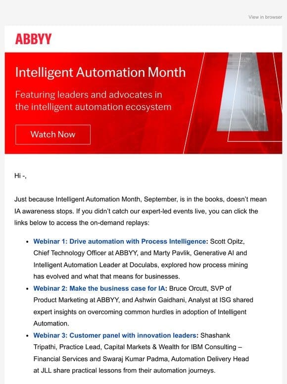 That’s a wrap for Intelligent Automation Month