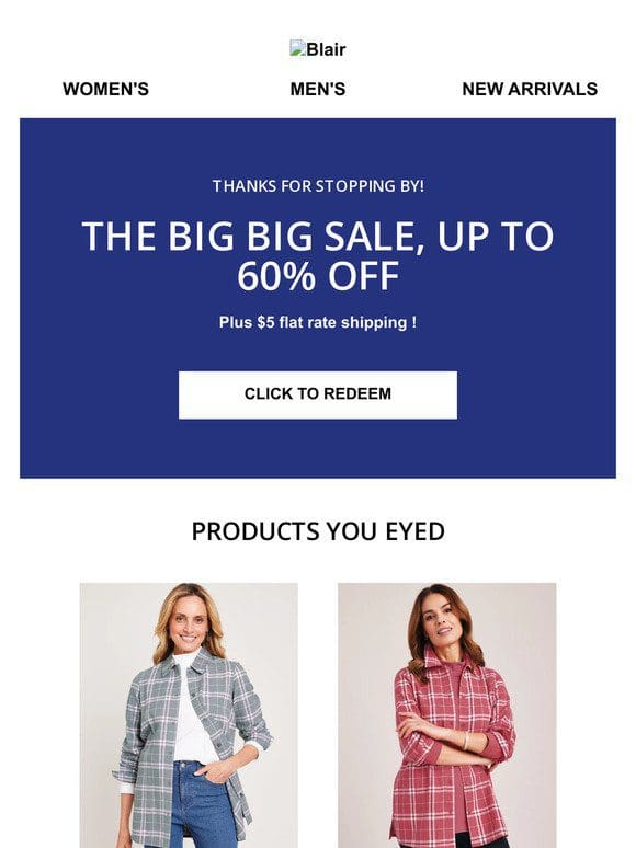 The Big Big Sale， up to 60% off | This Must-Have Bargain ENDS SOON!