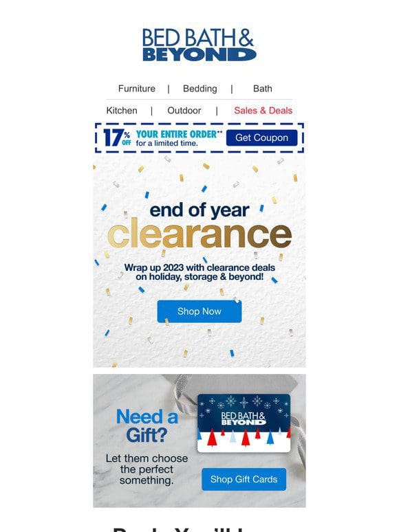 The End of Year Clearance is Going on NOW