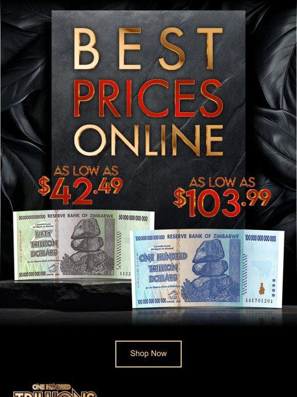 The Lowest Prices Online!