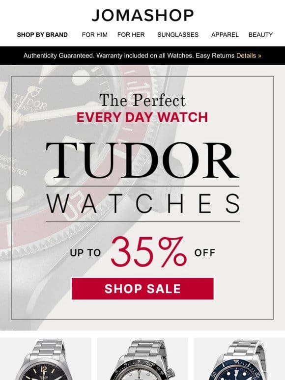 The Perfect Every Day Watch: TUDOR WATCHES SALE