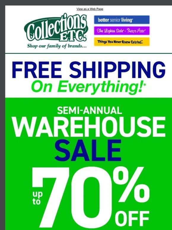 The Semi-Annual Warehouse Sale is just about over … ⏰