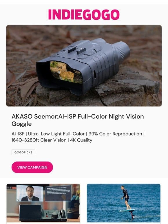 These night vision goggles can give you up to 3280ft of clear vision