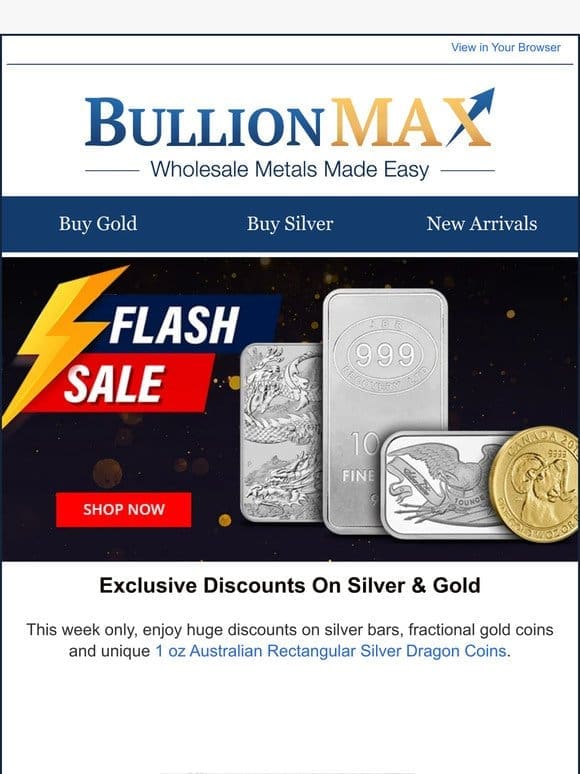 This Week’s Savings: Up to 64% Off on Silver Bars， Coins， and More!