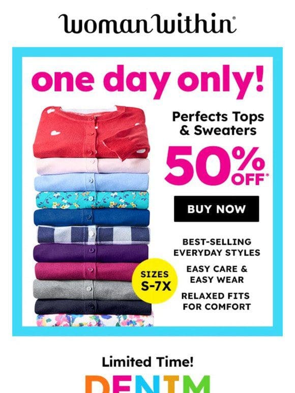Today Is Your Lucky Day – 50% OFF PERFECT Tops & Sweaters!