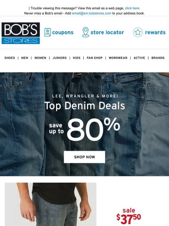 Top Denim Deals Save up to 80%!