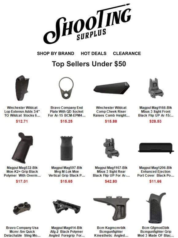 Top Selling Gun Parts Under $50   + Discount Code = Big Savings