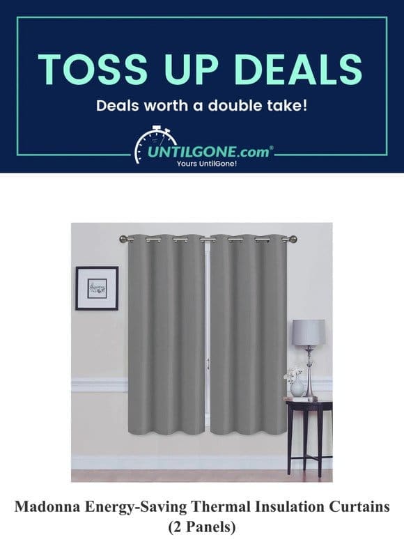 Toss-Up Deals – 65% OFF Madonna Energy-Saving Thermal Insulation Curtains