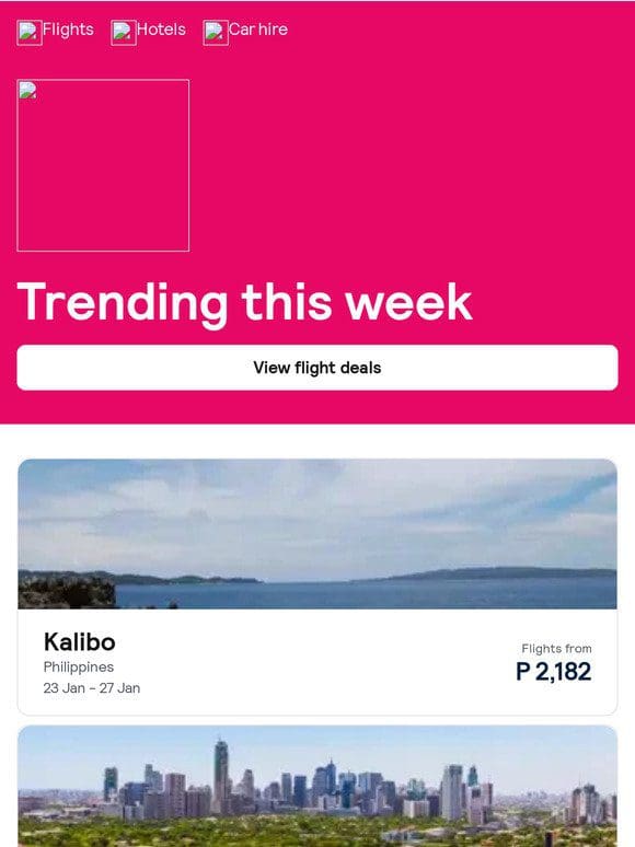 Trending now: Kalibo from P 2，182 ✈️