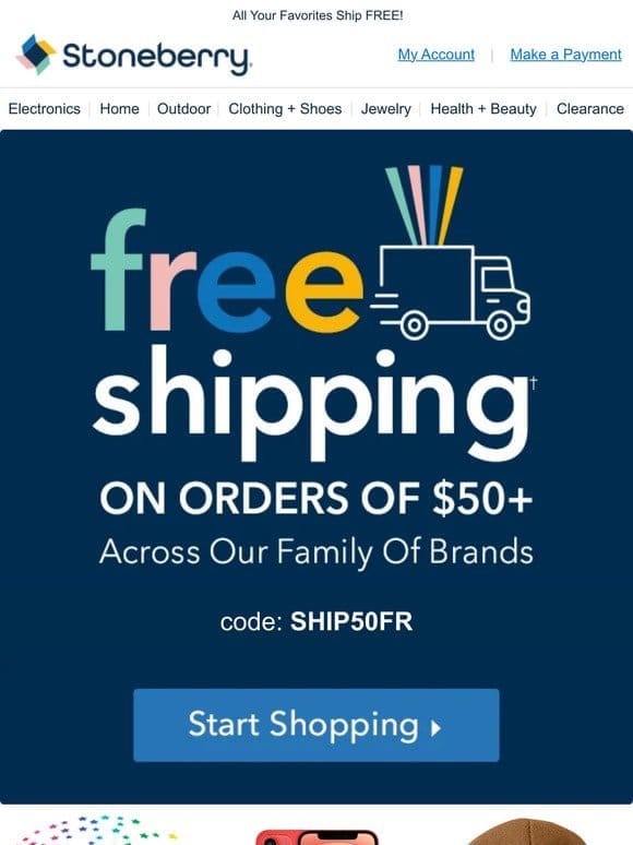 Two Words: Free. Shipping.