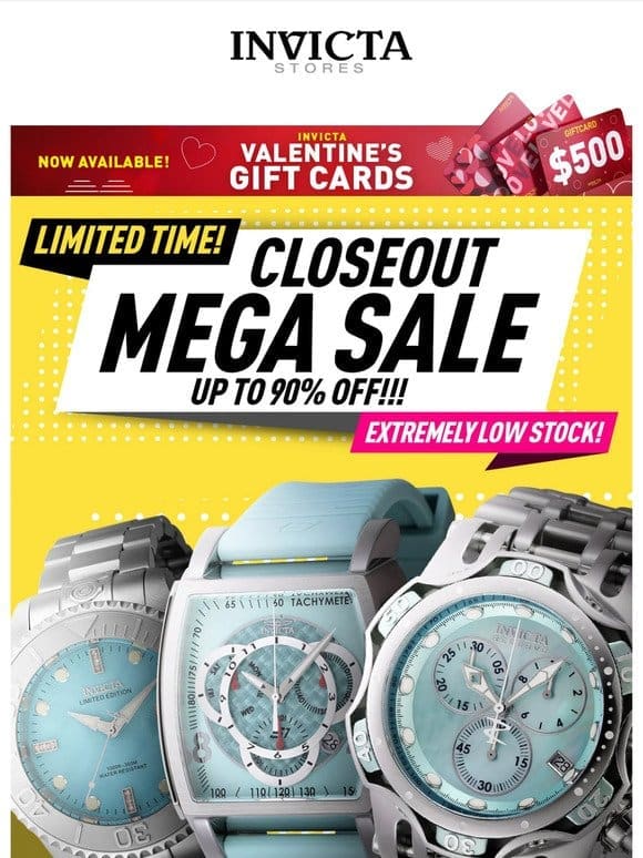 UP TO 90% OFF Invicta Watches❗ CLOSEOUT MEGA SALE