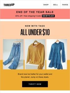 Under $10，   kind & new with tags?!