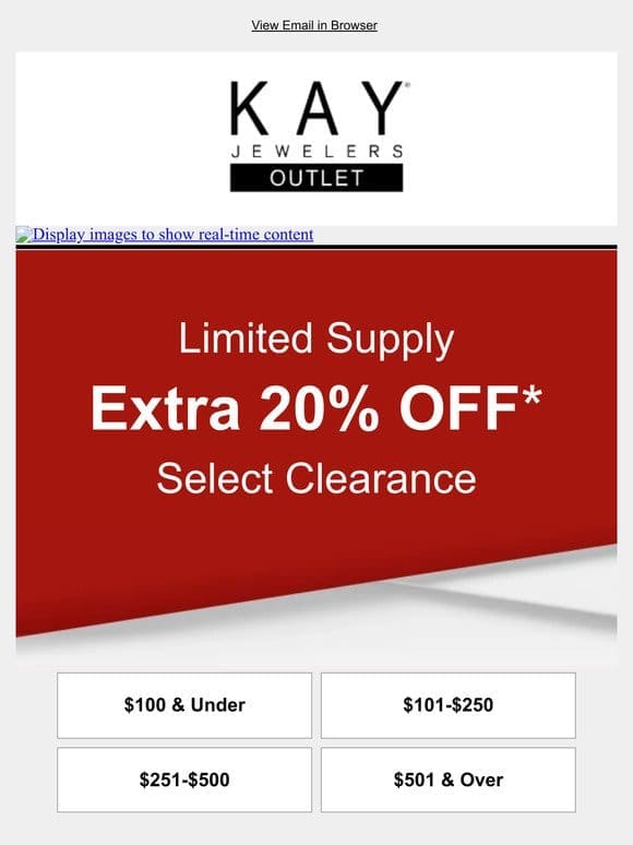 Unlock EXTRA 20% OFF Select CLEARANCE