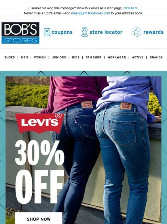 Up to 30% OFF Levi’s