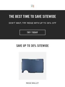 Up to 30% Off Sitewide