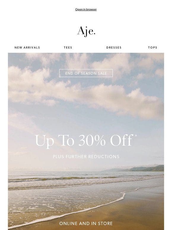 Up to 30% Off | The Sale Continues