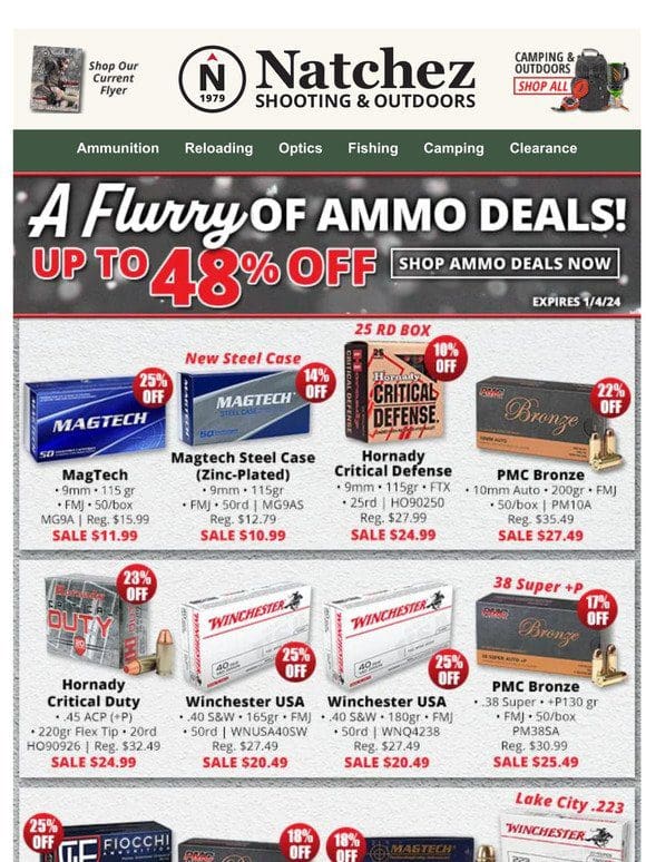 Up to 48% Off With Our Flurry of Ammo Deals!