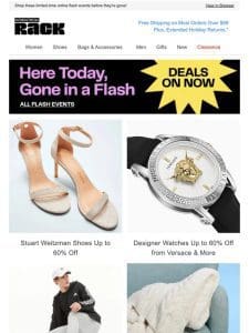 Up to 60% Off: Stuart Weitzman Shoes & Designer Watches Feat. Versace | Men’s adidas Activewear & Shoes from $20 | And More!