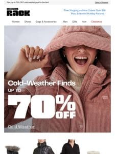 Up to 70% OFF cold-weather gear for the fam!