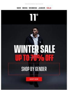 Up to 70% off across Men’s， Women’s and Juniors