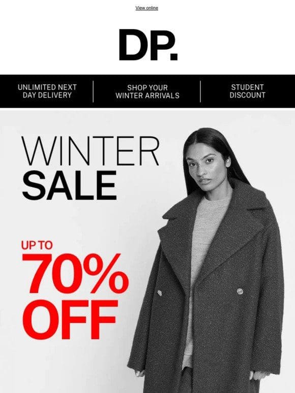 Up to 70% off winter sale is here