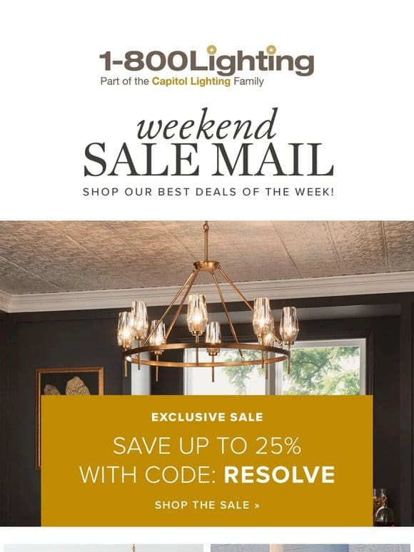 VIP SALE ALERTS: Visual Comfort • Capital Lighting • Mitzi • Quoizel and MORE!