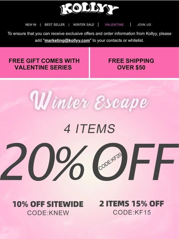 WINTER ESCAPE: 20% OFF & MORE