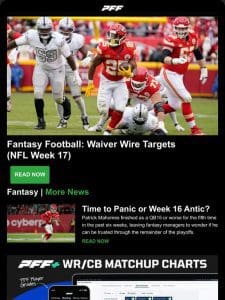 Waiver Wire Targets， NFL Week 16 TOTW and Player Awards