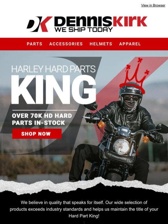 We are your Harley Davidson Hard Parts King!